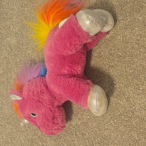Crystal Aurora World Plush Pink Unicorn Toy 12" - Picture 3 of 7
